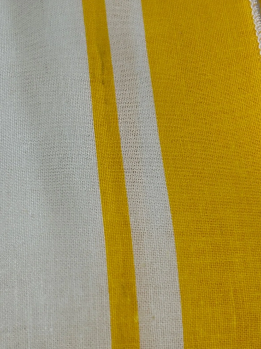 Vintage Cloth Napkins 15” Yellow White Picnic Cottagecore Retro